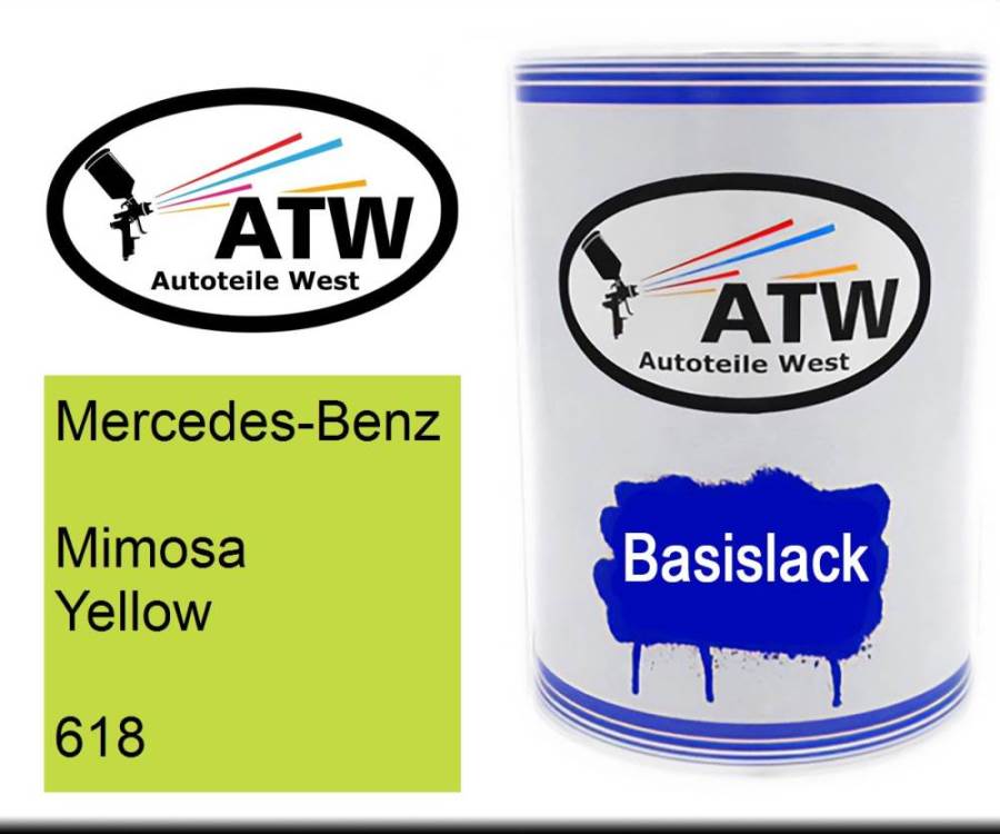 Mercedes-Benz, Mimosa Yellow, 618: 500ml Lackdose, von ATW Autoteile West.